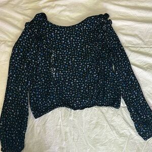 Blue Floral print w/ frills